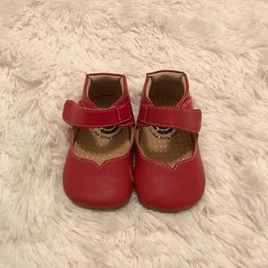 LIVIE & LUCA RED LEATHER MARY JANE SHOES